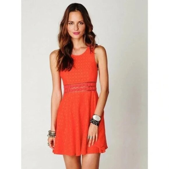 Free People Daisy Lace Cut Out Skater Dress - Picture 1 of 5
